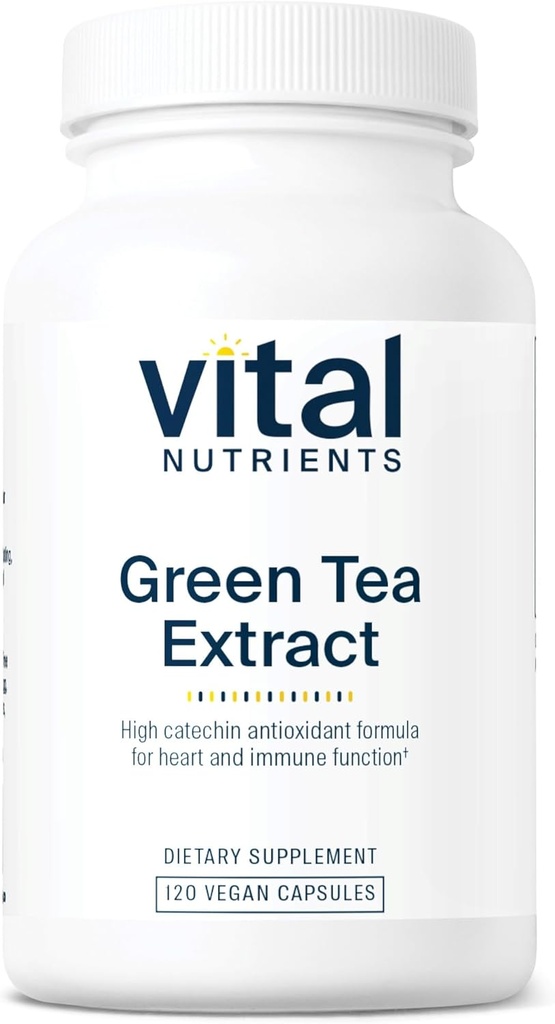 Vital Nutrients Green Tea Extract 550mg | Potent Antioxidant for Heart & Immune Health* | Polyphenols Supplement with EGCG | Gluten, Dairy, Soy Free | Non-GMO | 120 Capsules