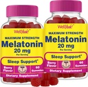 WellYeah Melatonin Gummies 20mg (2 Pack) | Sleep Support | Maximum Strength Melatonin 20mg Gummies for Adults | Fast Dissolved | Great Berry Flavor | 60 Count | Vegan, Non GMO