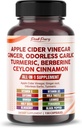 Apple Cider Vinegar Ginger Odorless Garlic Turmeric Berberine - Made in USA