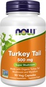 NOW Foods Supplements, Turkey Tail 500 mg, Super Mushroom, Made with Organic Turkey Tail Mushroom and Mycelium, 90 Veg Capsules