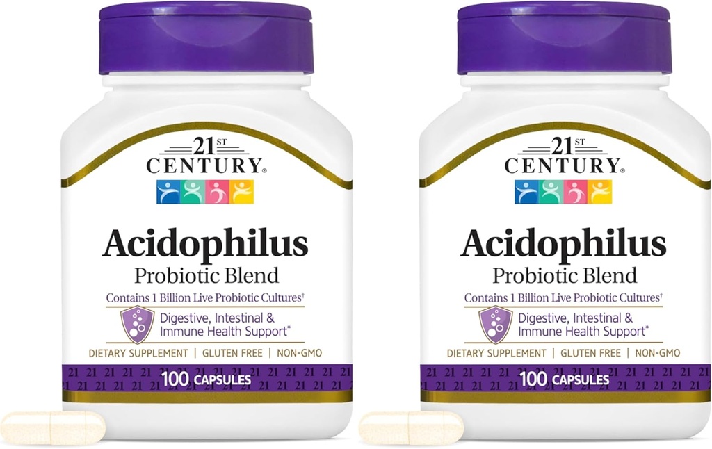 21st Century Acidophilus Capsules, 100 Count (21339) (Pack of 2)