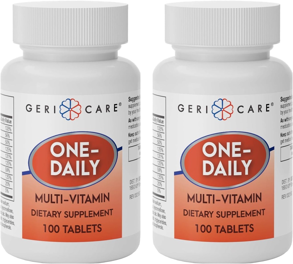 GeriCare One-Daily Multi-Vitamin Tablets Dietary Suplement 100 Count (Pack of 2)