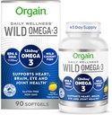 Orgain Fish Oil Omega 3 Supplement 1240mg, EPA & DHA 1130mg, Supports Joint, Eye, Brain & Heart Health, No Mercury or Toxins, Sustainably Sourced from Wild-Caught Fish - 90 Softgels, 45 Day Supply