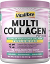 Multi Collagen Peptides Powder Type I II III V X, Hydrolyzed Collagen Protein for Women and Men, Skin, Hair, Nails, Unflavored, Non-GMO, Keto & GF, Zero Sugar, 45 Servings, 16oz