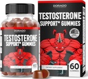 Testosterone Gummies for Men (60 Count) Testosterone Supplement for Men - Premium Test Booster - Support Strength, Stamina, Drive & Performance - Third Party Tested, Non-GMO, Vegan Safe & Made in USA