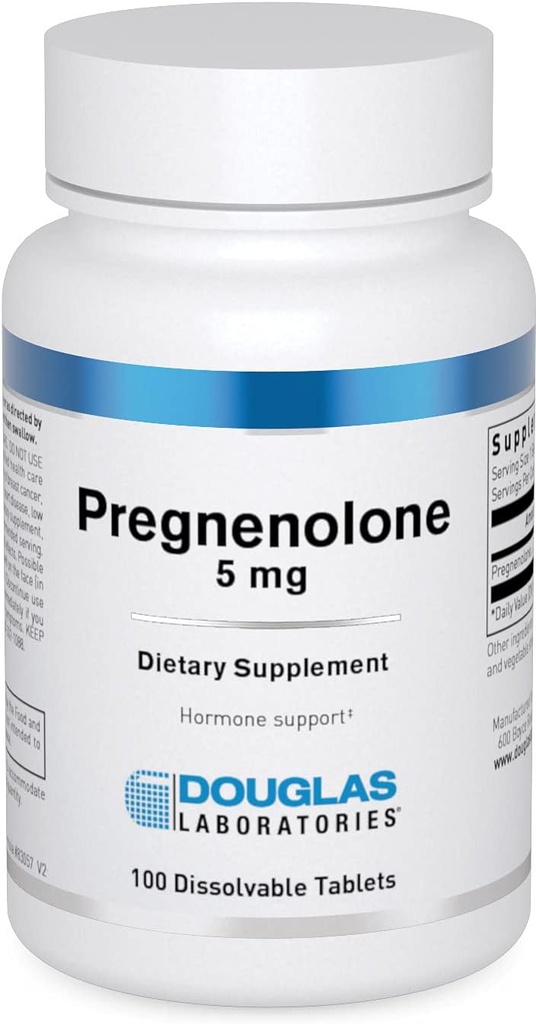 Douglas Laboratories Pregnenolone 5 mg | Nutritional Supplement | Brain, Ovaries, Liver, Hormone Support* | 100 Tablets