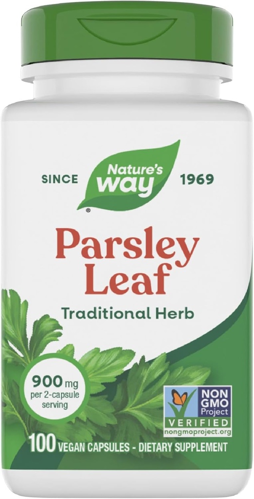 Nature's Way Premium Herbal Parsley Leaf Provides Chlorophyll, 100 Vegan Capsules