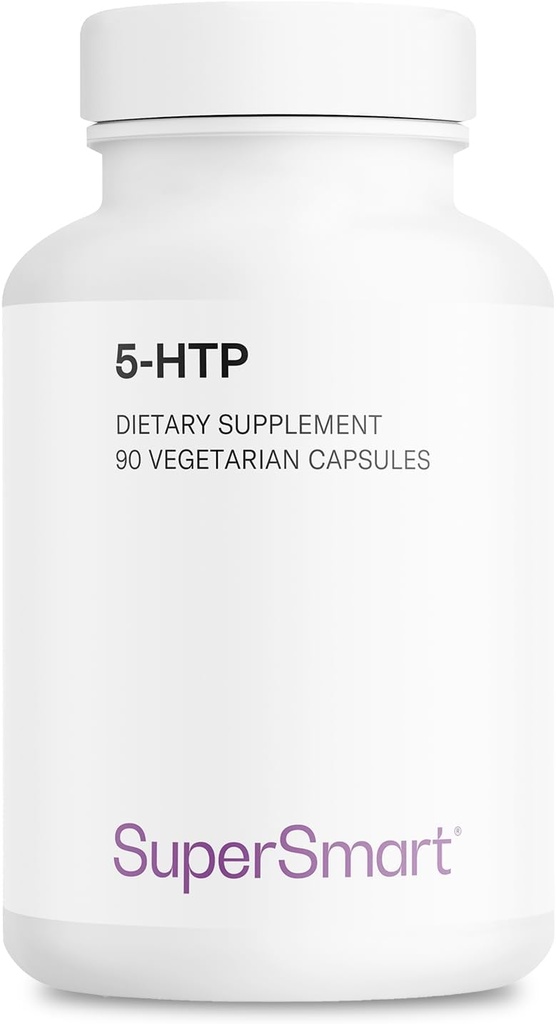 Supersmart 5-HTP 100mg per Day (High Purity) - 98% 5-HTP Supplement - Griffonia Simplicifolia Extract - 5-HydroxyTryptoPhan | Non-GMO & Gluten Free - 90 Vegetarian Capsules