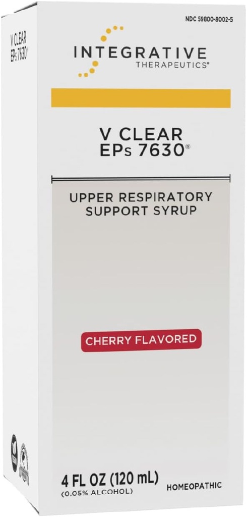 Integrative Therapeutics V Clear EPs 7630 - Supports Discomfort from Throat, Nasal & Bronchial Irritations - Upper Respiratory & Lung Support During Common Cold for Children and Adults - Cherry, 4 oz