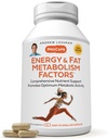 ANDREW LESSMAN Energy and Fat Metabolism Factors 60 Capsules - Promotes Optimum Fat Burning and Energy Metabolism, with Carnitine, Green Tea, Guarana, Ginseng, B-Complex. Easy to Swallow Capsules
