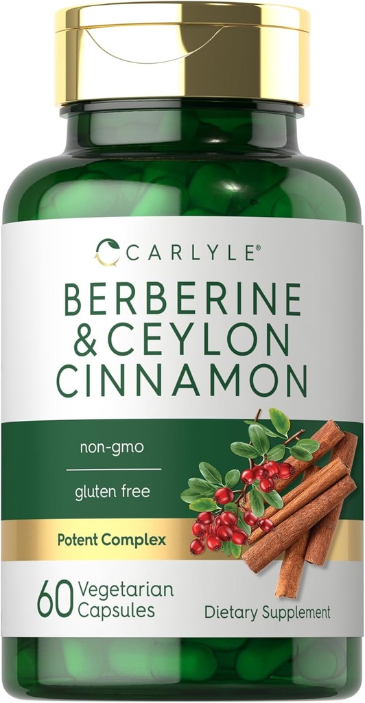 Carlyle Berberine with Ceylon Cinnamon | 2000mg Complex | 60 Capsules | Vegetarian, Non-GMO, Gluten Free