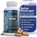 Brain-fx™ B Vitamins & Herbs for Memory and Focus, Nootropic Supplement, Methylated B Complex Choline Bacopa Lions Mane Cordyceps Mushroom Coffee Fruit Extract Alpha GPC L Theanine Huperzine A - 60ct