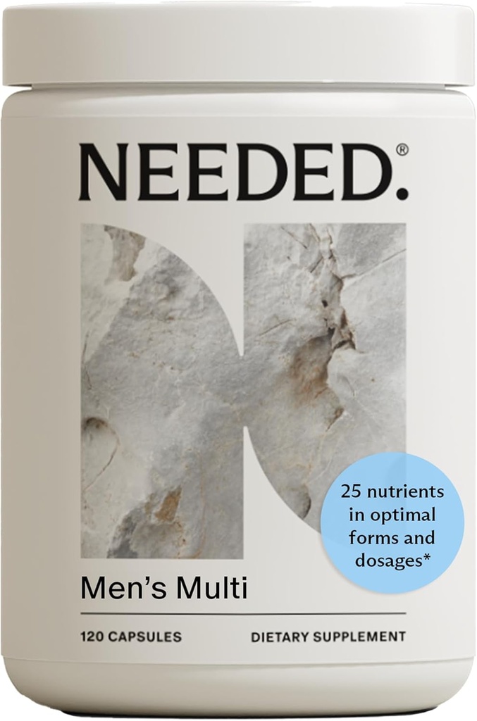 Needed. Multivitamin for Men - 25 Optimal Nutrients for Fertility & Men's Health - Mens Multivitamin with Vitamin D3 2000IU, B12 Vitamins, 200 MCG Selenium - Men's Fertility Supplement, 30 Day Supply