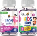 Magnesium Gummies for Adults - 200mg & Iron Gummies for Adults - Iron Vitamins with Vitamin C