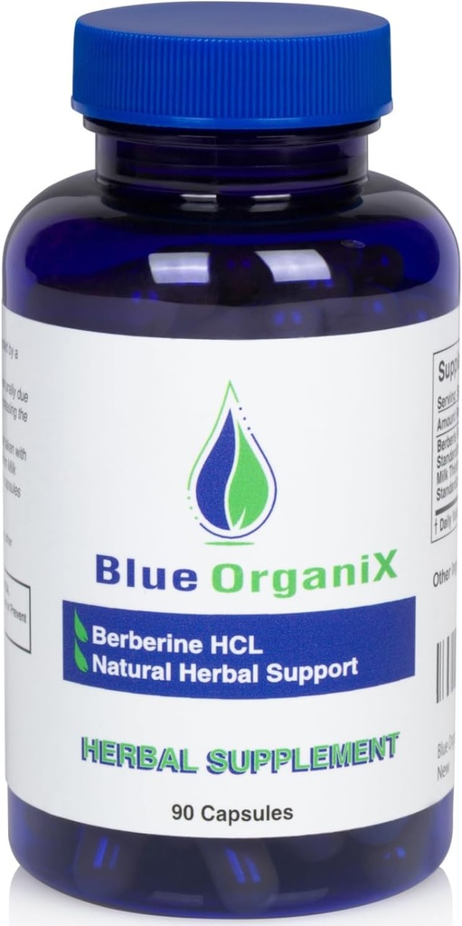 Berberine with Milk Thistle 500mg Formula HCL Complex Supplement with Silymarin for Better Absorption, 90 Vegetarian Capsules, 1 Bottle, Overall Health Support