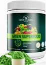 Green Superfood Powder – Organic Daily Greens Supplement with Probiotics, Digestive Enzymes, Antioxidants – Vegan, Keto, Sugar-Free – Energy & Gut Health Boost – 30 Servings