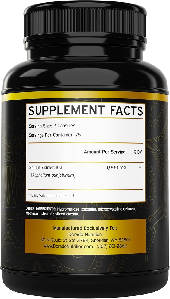 Shilajit Capsules (150 Count,10,000mg per Serving) Shilajit Supplement for Men & Women with Naturally Occuring Fulvic Acid - Himalayan Capsules Dietary Supplement - NON GMO, Made in USA