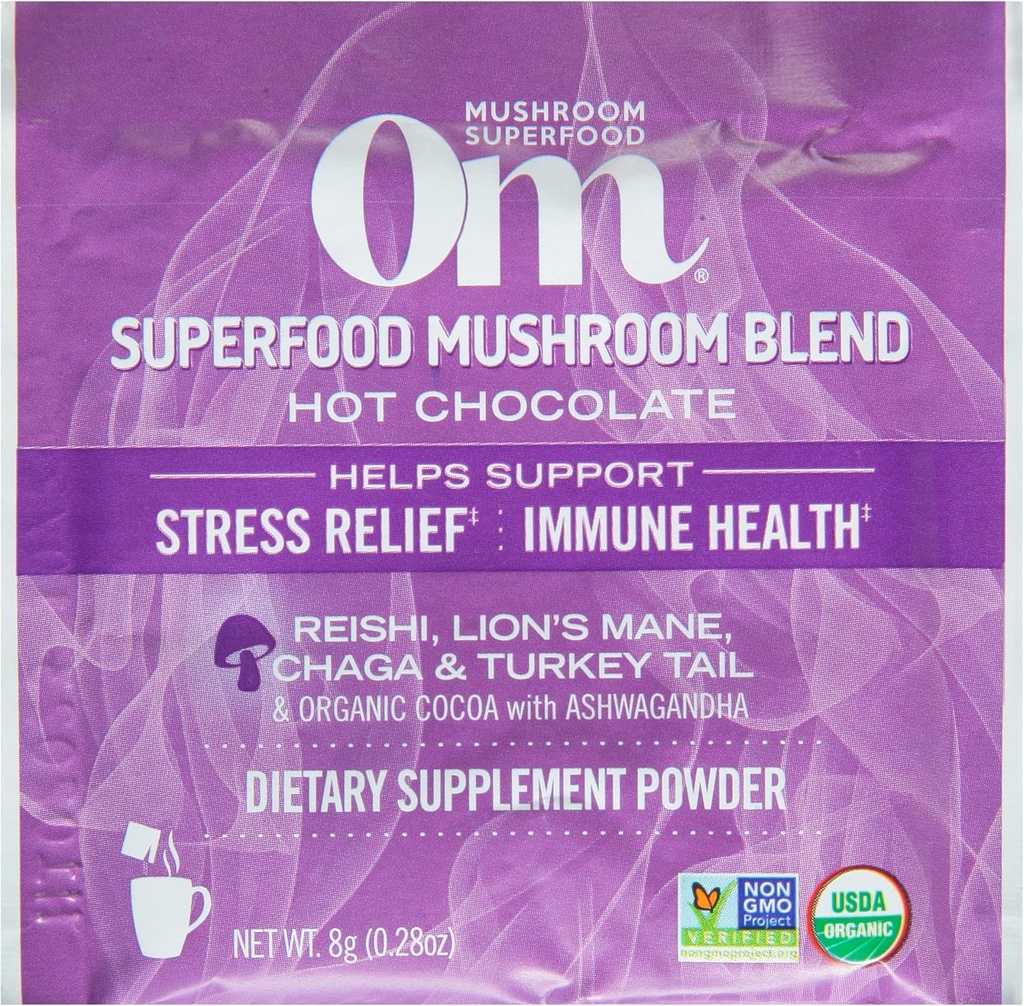 Om Mushroom Superfood Organic Mushroom Hot Chocolate Blend, 0.28 OZ
