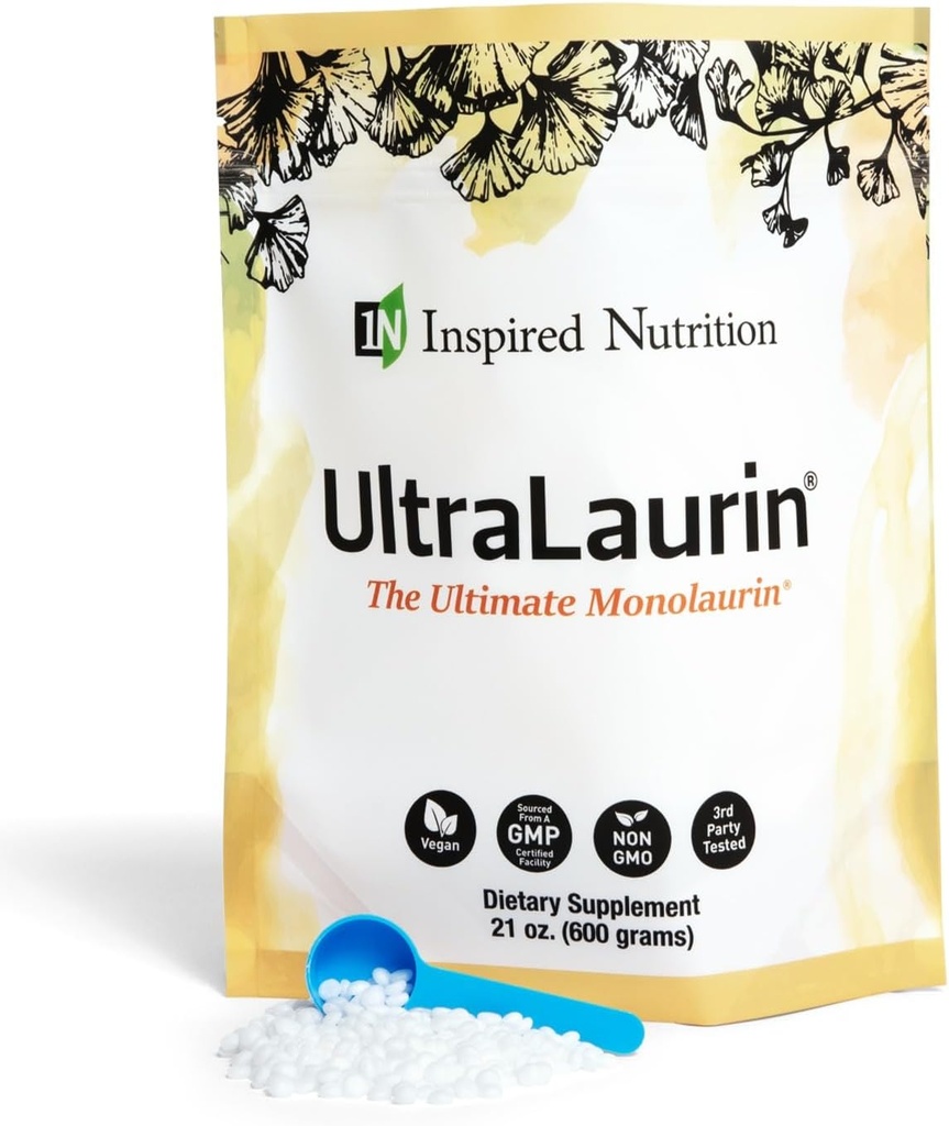 UltraLaurin ® Monolaurin Supplement for Immune Support and Gut Health - Monolaurin Pellets - 21oz - 200 Servings, 3000 mg Each