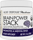 Host Defense BrainPower Stack Powder - Targeted Brain Support Supplement - Powder Mushroom Supplement with Lion's Mane, Niacin (B3) & Vitamin B12 - Herbal Brain Support - 100g (66 Servings)*