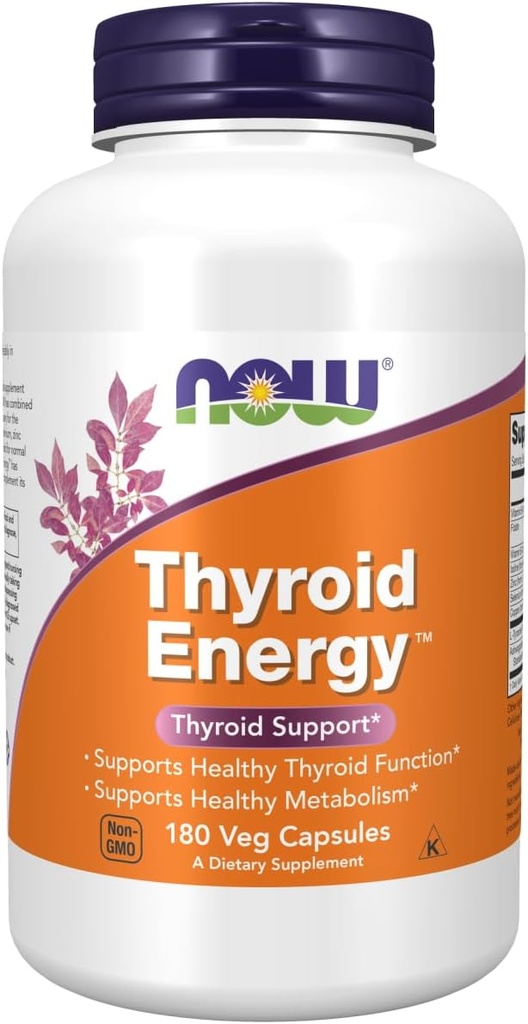 NOW Foods Thyroid Energy Veg Capsules (180 Capsules, Pack of 2)