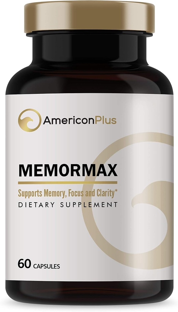 Memormax Brain Supplement for Memory, Focus & Mental Clarity with Ginkgo Biloba, Bacopa, Alpha GPC, DMAE, Phosphatidylserine, L Carnitine, Huperzine A; 60 Caps