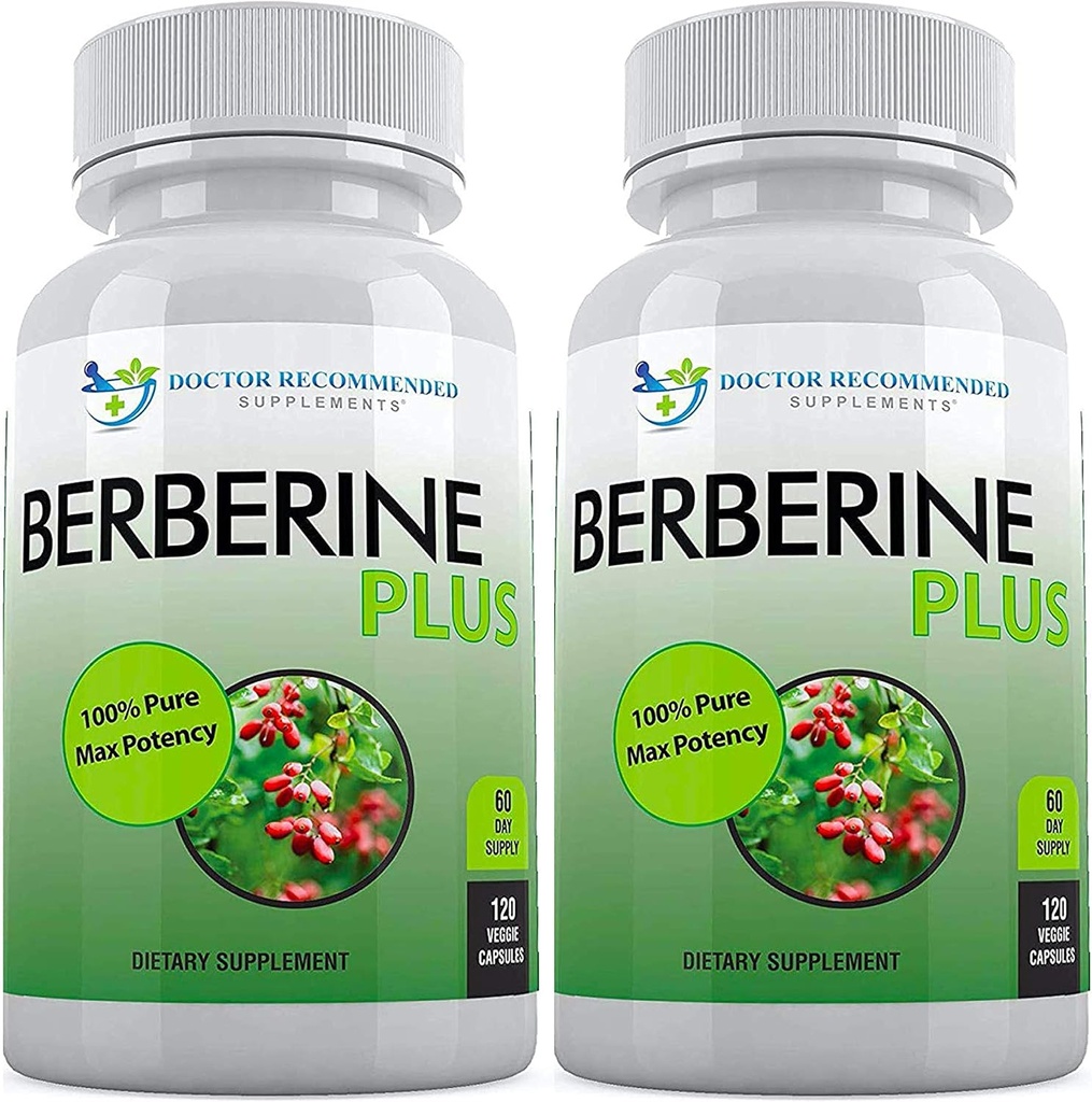 DOCTOR RECOMMENDED SUPPLEMENTS Berberine Plus 1200mg Per Serving - 120 Veggie Capsules Royal Jelly (120 Count (Pack of 2))