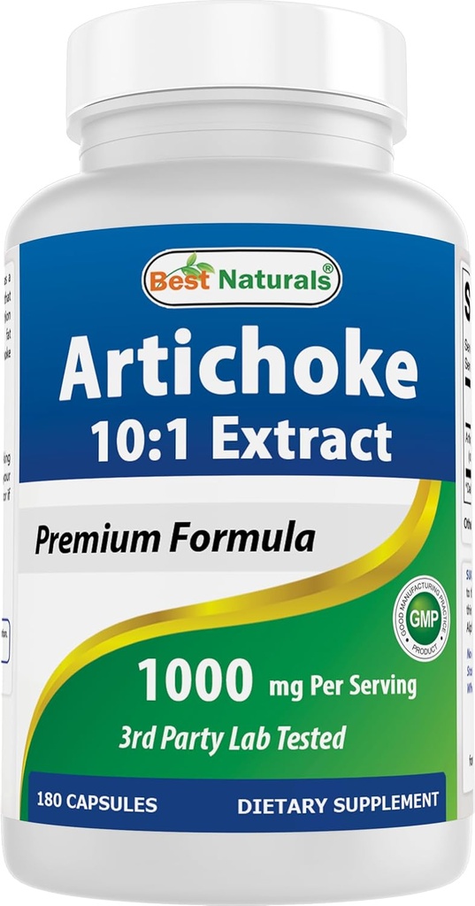 Best Naturals Artichoke Extract 1000 mg Per Serving- 3rd Party Lab Tested - 180 Capsules