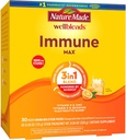 Nature Made Wellblends ImmuneMAX Fizzy Drink Mix, Vitamin C 1500mg, Zinc 15 mg, Vitamin D3 1000 IU (25 mcg), plus B Vitamins and Electrolytes Hydration Blend, 30 Stick Packs