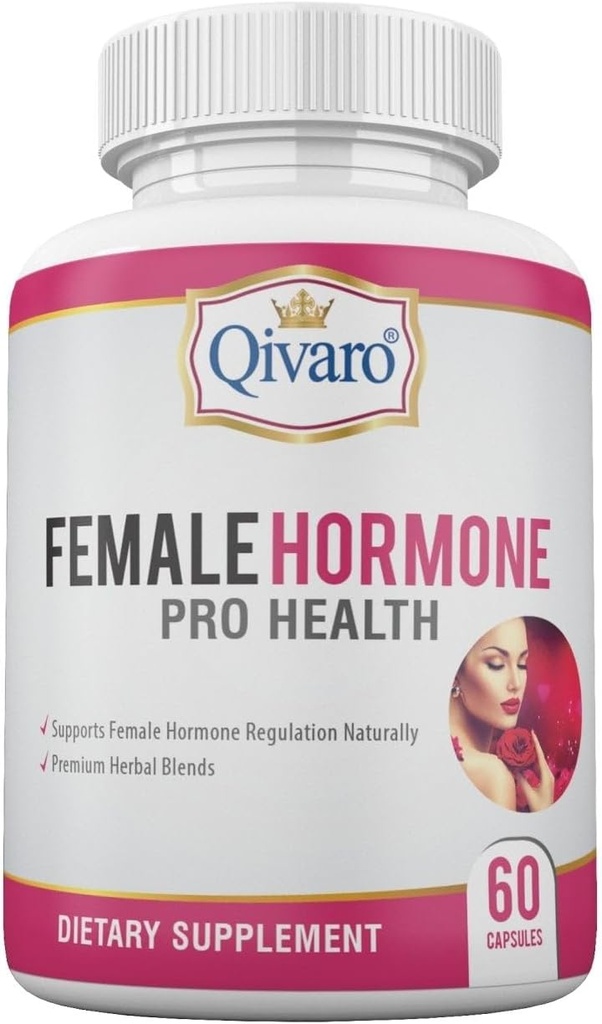 Female Hormone Supplement - Menopause Support Capsules for Women - Womens Hormone Support with Black Cohosh, Red Clover, Blessed Thistle, Wild Yam, & Raspberry - 60 Vegetable Capsules