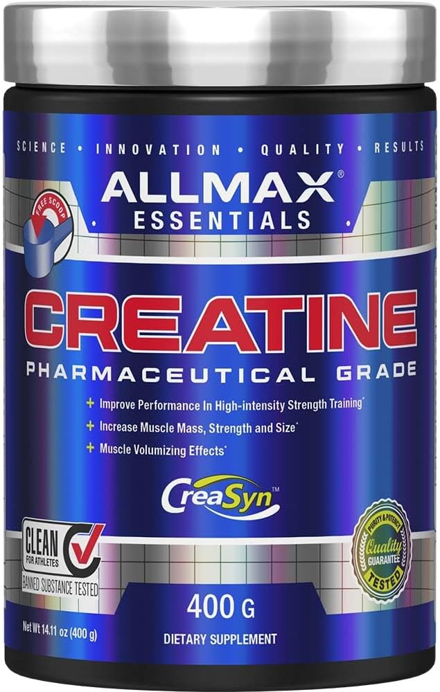 ALLMAX Nutrition - Creatine Monohydrate, Micronized Creatine Powder for Strength and Muscle Recovery, Gluten Free & Fast Absorbing 400g