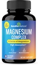 SANDHUHERBALS Magnesium Complex 6-in-1 Supplement 90 Capsules 500mg | with Magnesium Glycinate, Lysinate Glycinate, Citrate, Oxide, Aspartate, Malate & Zinc | High Absorption | for Men & Women