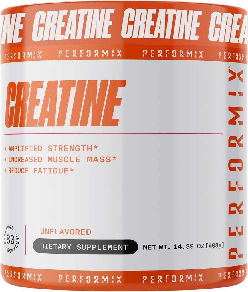 PERFORMIX - Creatine Monohydrate - 5000 mg Per Serving (5g) - Pre Workout - Increase Muscle Mass, Improve Strength & Reduce Fatigue - Creatine Monohydrate Powder - Unflavored - 80 Servings - 400g