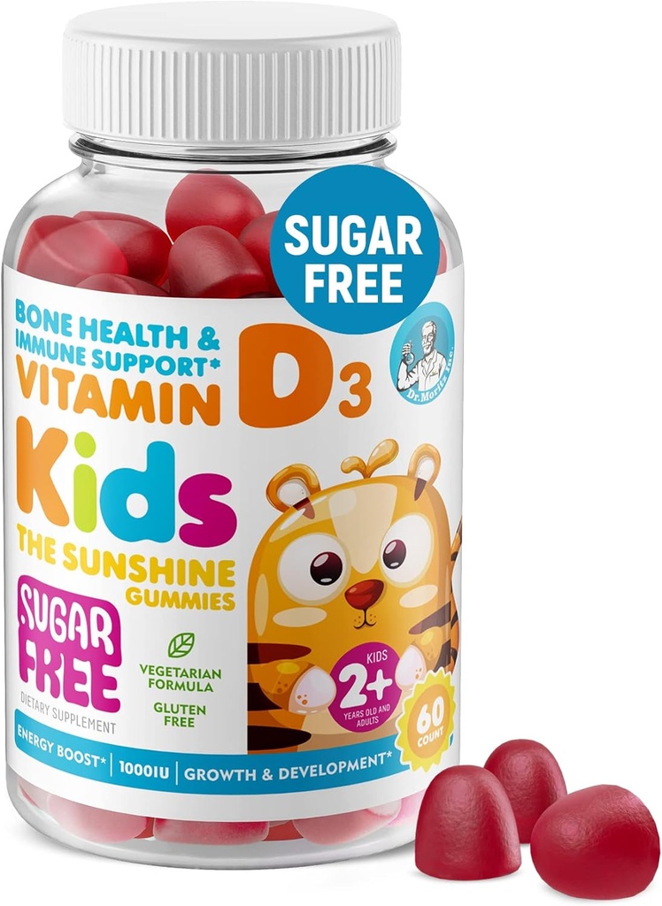 DR. MORITZ Sugar Free Vitamin D Gummies for Kids & Adults 2000 IU - High-Absorption Vitamin D3 Chewable Gummy - Vegetarian Gelatin-Free Immune Support Vitamins for Children - 60 Count