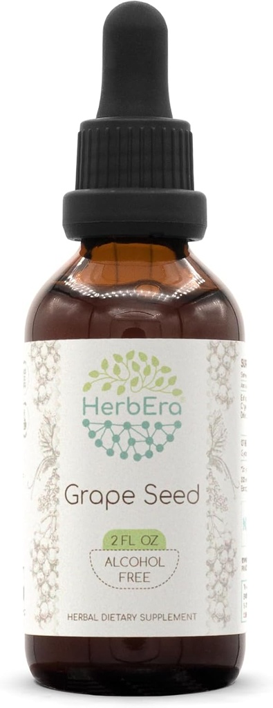 Grape Seed B60 Alcohol-Free Herbal Extract Tincture, Concentrated Liquid Drops Natural Grape (Vitis Vinifera) Dried Seed (2 fl oz)