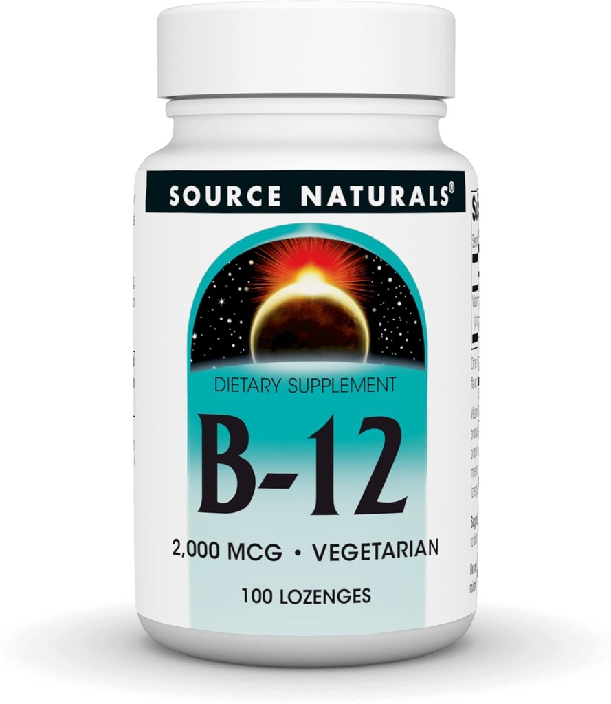 Source Naturals Vitamin B-12, 2000 mcg Supports Energy Production - 100 Lozenges