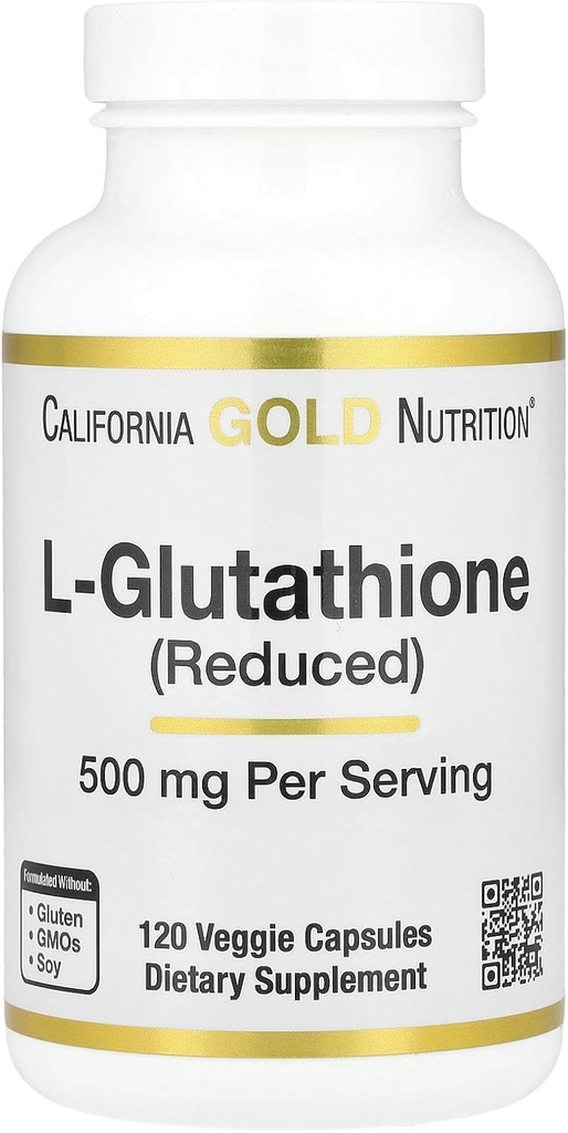 California Gold Nutrition L-Glutathione (Reduced), 500 mg, 120 Veggie Capsules
