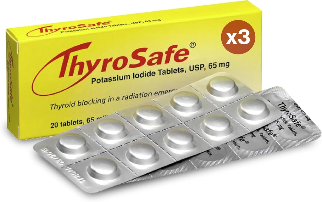 65mg Potassium Iodide Tablets (60 Pack) - Protects Your Thyroid from Nuclear Radiation Exposure