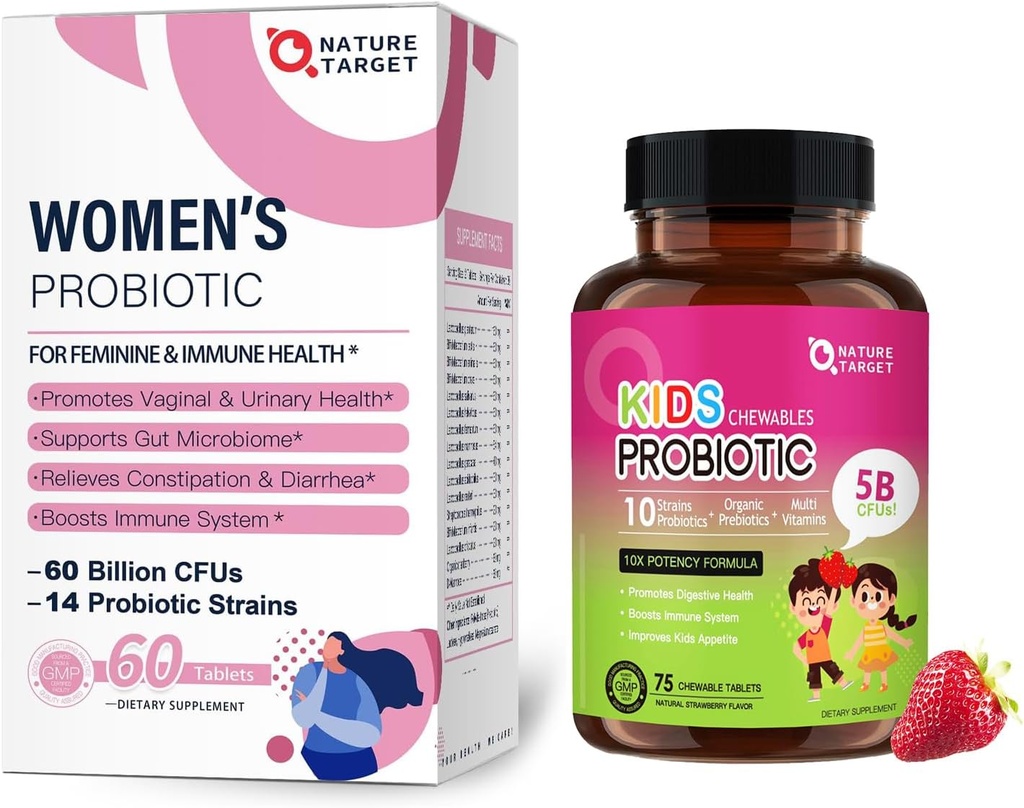 NATURE TARGET Probiotics-for-Women + Kids Probiotic Chewable