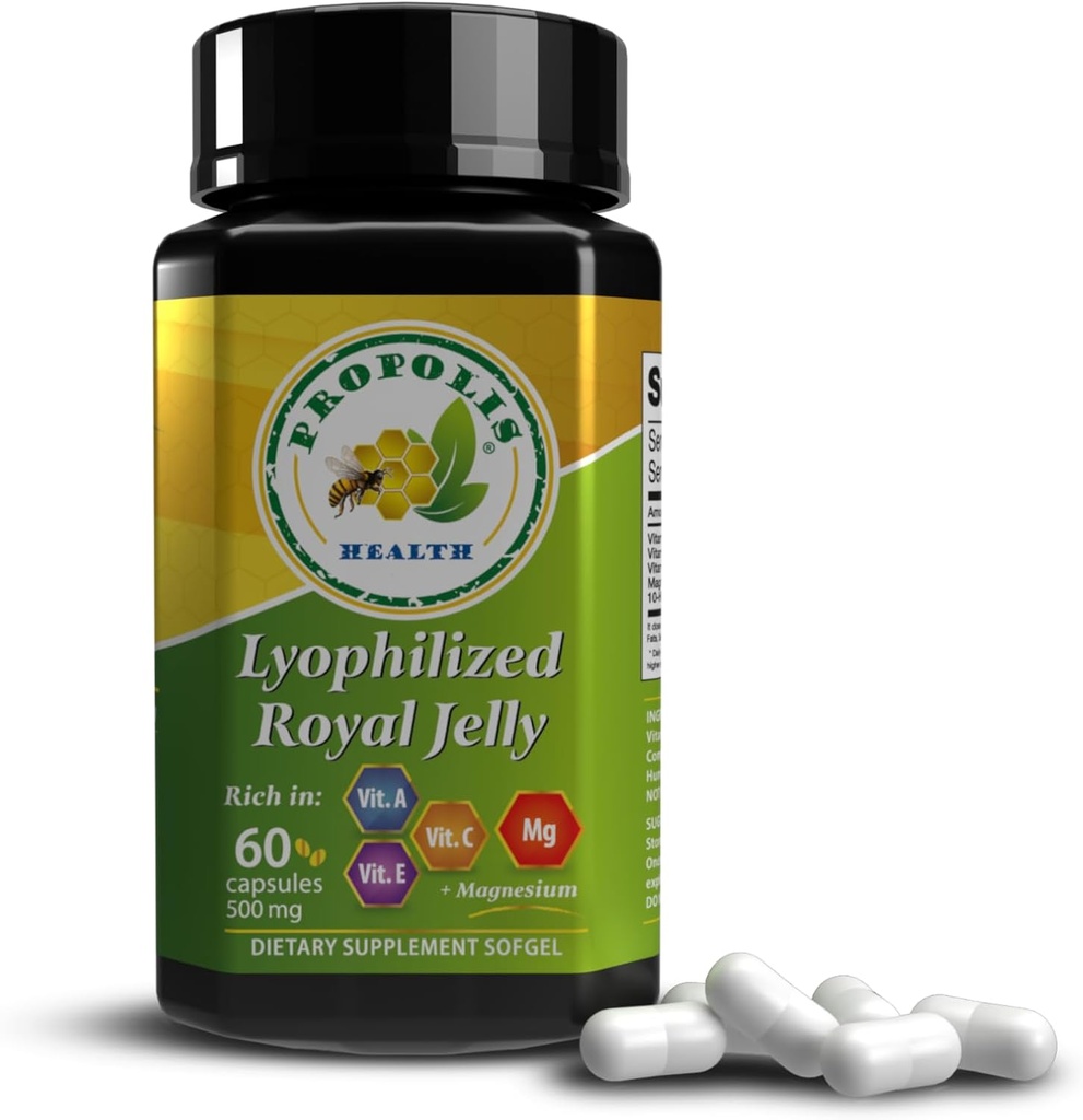 Pure Royal Jelly - 15mg 10-HDA - Magnesium 300mg - Brain Fuel - Super Antioxidant - Immune and Cognitive System Support - Enhance Your Brain Functions
