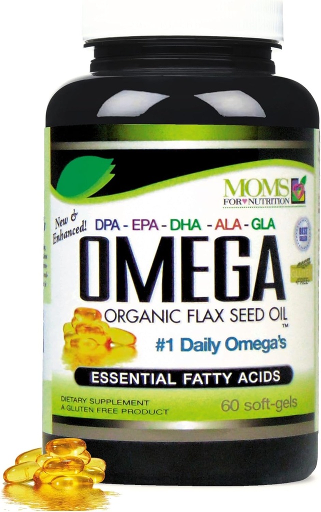 Natural Omega 3-6-9 Blend with DPA, EPA, DHA, ALA and GLA and Organic Flax Seed Oil Plus Wild Caught Natural Fish Oil - Over 2,800 Milligram Strength - Gluten Free - Made in The USA - 60 SoftGels