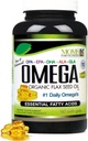 Natural Omega 3-6-9 Blend with DPA, EPA, DHA, ALA and GLA and Organic Flax Seed Oil Plus Wild Caught Natural Fish Oil - Over 2,800 Milligram Strength - Gluten Free - Made in The USA - 60 SoftGels