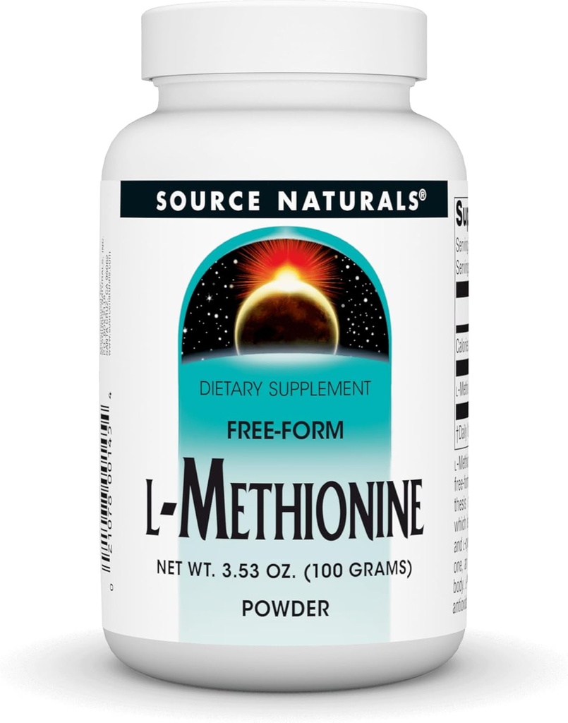 Source Naturals L-Methionine Free-Form Powder - Amino Acid Supplement - 100 Grams