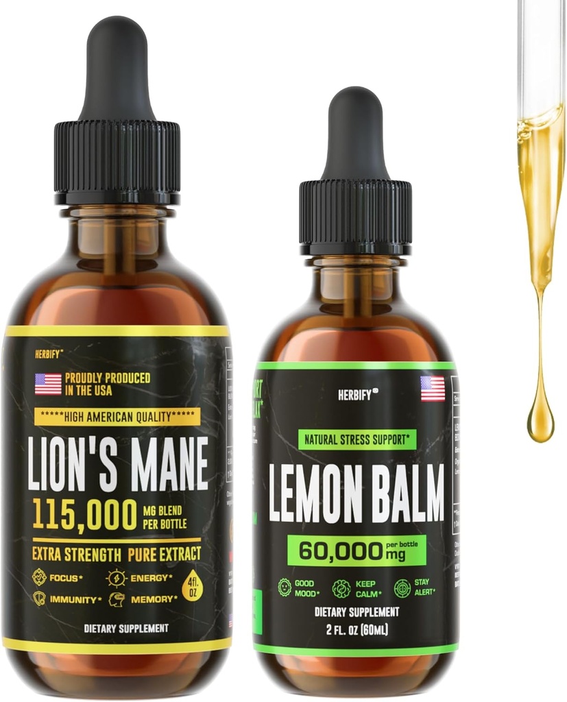 HERBIFY Bundle - Lions Mane Drops & Lemon Balm - Brain and Immune Support