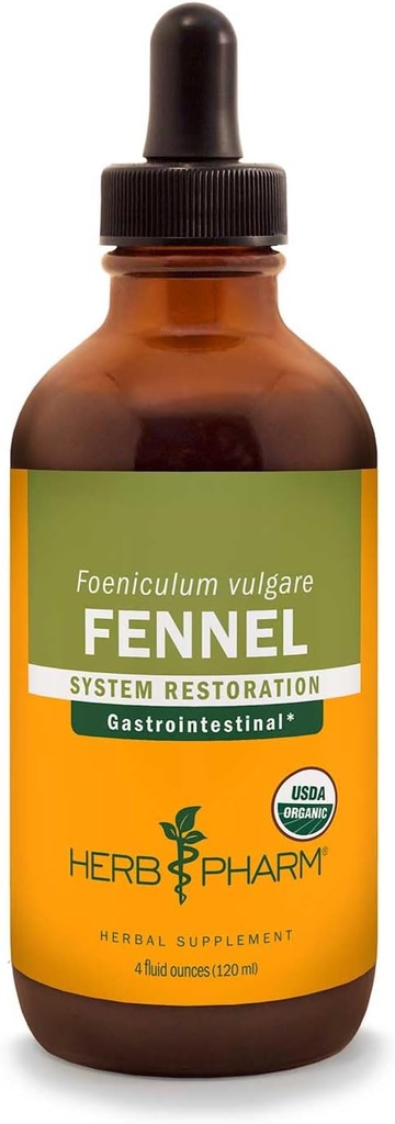 Herb Pharm Certified Organic Fennel Liquid Extract for Digestive System Support - 4 Ounce
