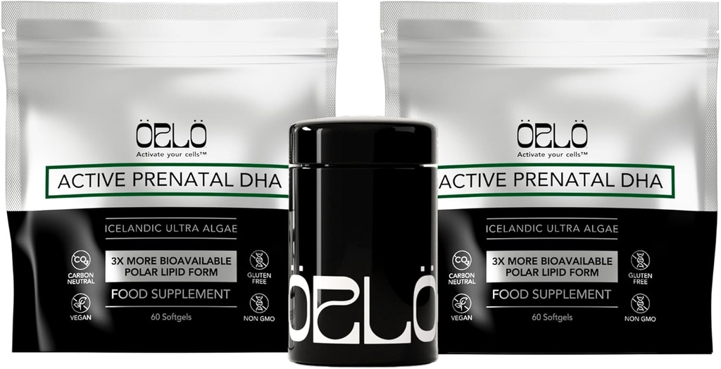 Orlo PRENATAL DHA - Prenatal DHA Omega 3 Supplement - Triple Strength Omega3s - Vegan DHA & EPA Algae Omega-3 Oil - Supports Brain Development During Pregnancy & Lactation (120 Mini Softgels Kit)