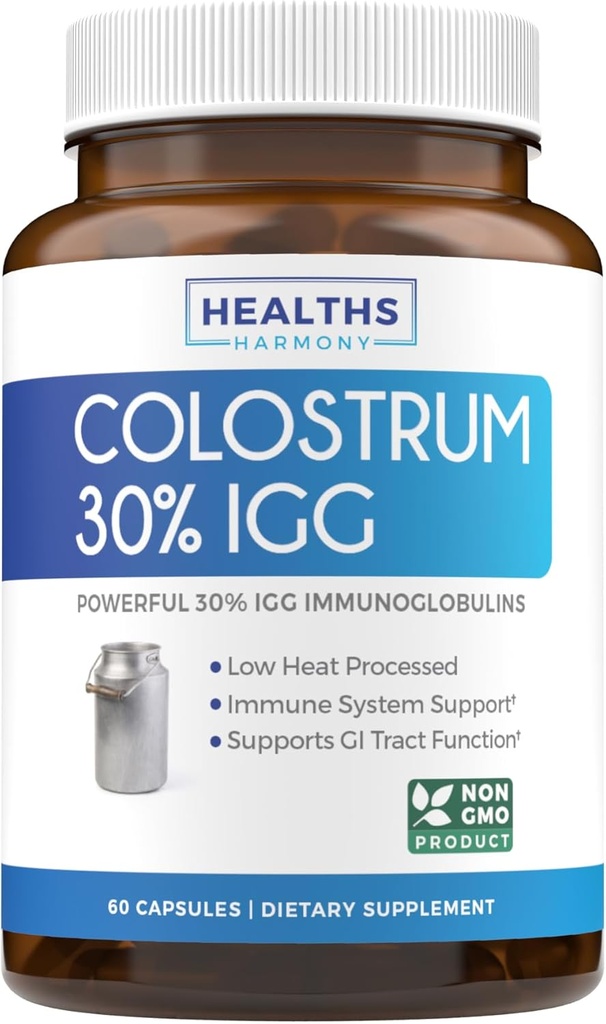 Bovine Colostrum for Women - Colostrum Supplement with 1,000mg per Serving and 30% IgG Immunoglobulins from First Milking - Low Heat Processed for Maximum Potency Non-GMO & Made in The US (1 Month)