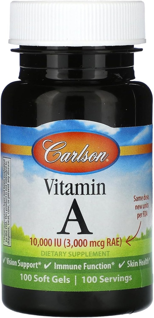 Carlson Labs Vitamin A Natural, 10000 IU, 100 Softgels