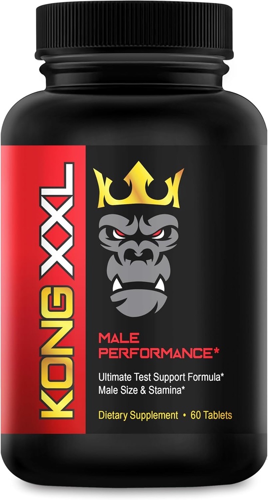 Kong XXL- Ultimate Male Performance and Enlargement Pills for Men- Add 3-6” in 60 Days- Enhanced Size, Drive, Strength and Endurance - Boost Performance- 60 Tablets