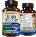 Brain Booster 40-in-1 Formula Supplement for Focus, Memory, Clarity, Energy | for Men & Women, Cognitive Function Nootropic Support with DMAE, Brain Health Formula | (180 Capsules - 90 Day Supply)